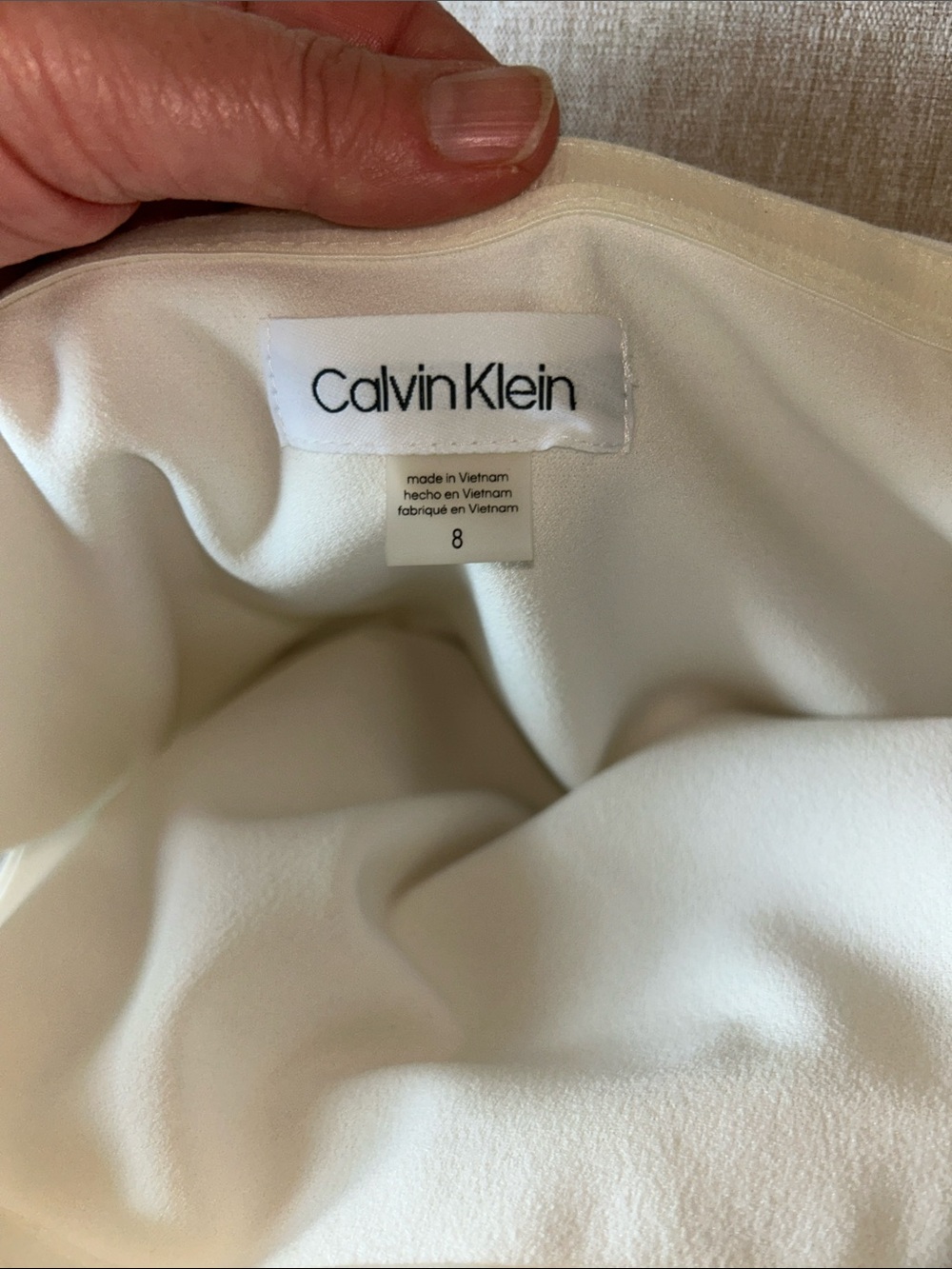 Calvin Klein White One-Shoulder High-Waist Tie-Belt Shorts - Picture 2 of 10